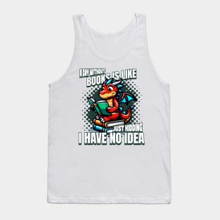 Cute Dragon Reading Books Tank Top